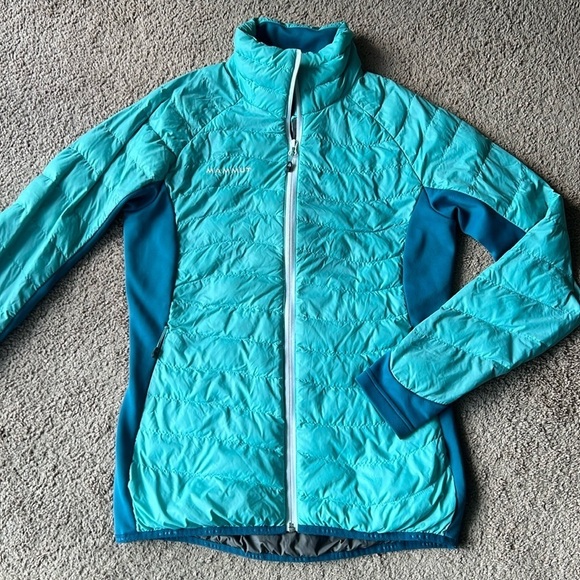 Mammut Flexidown Insulated Down Filled Zip Up Teal and Blue Puffer Jacket - Picture 2 of 10